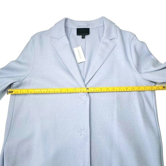 NWT Banana Republic Car Coat Sz.L Light Blue Unlined Italian Wool Minimalist - Picture 11 of 12